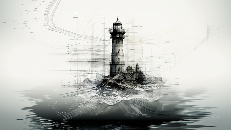 Lighthouse on a choppy sea