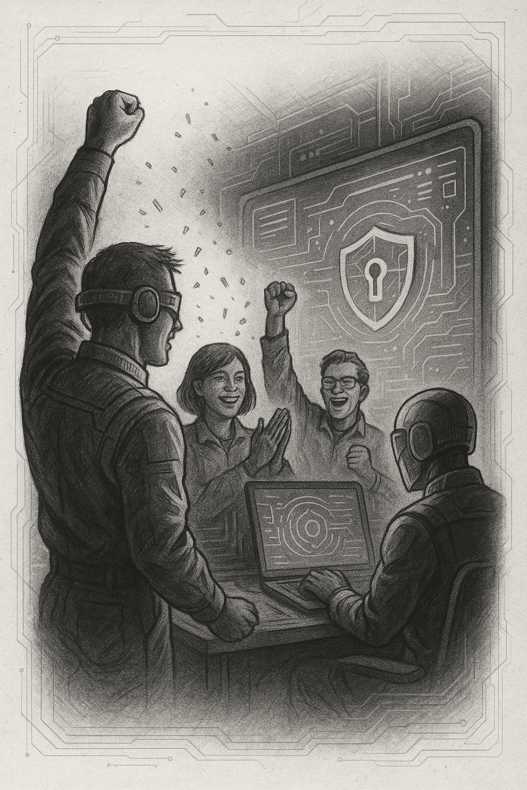 team high-fiving and celebrating a big customer win